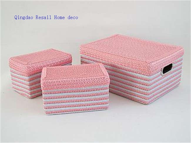 rectangular PP storage basket with lids